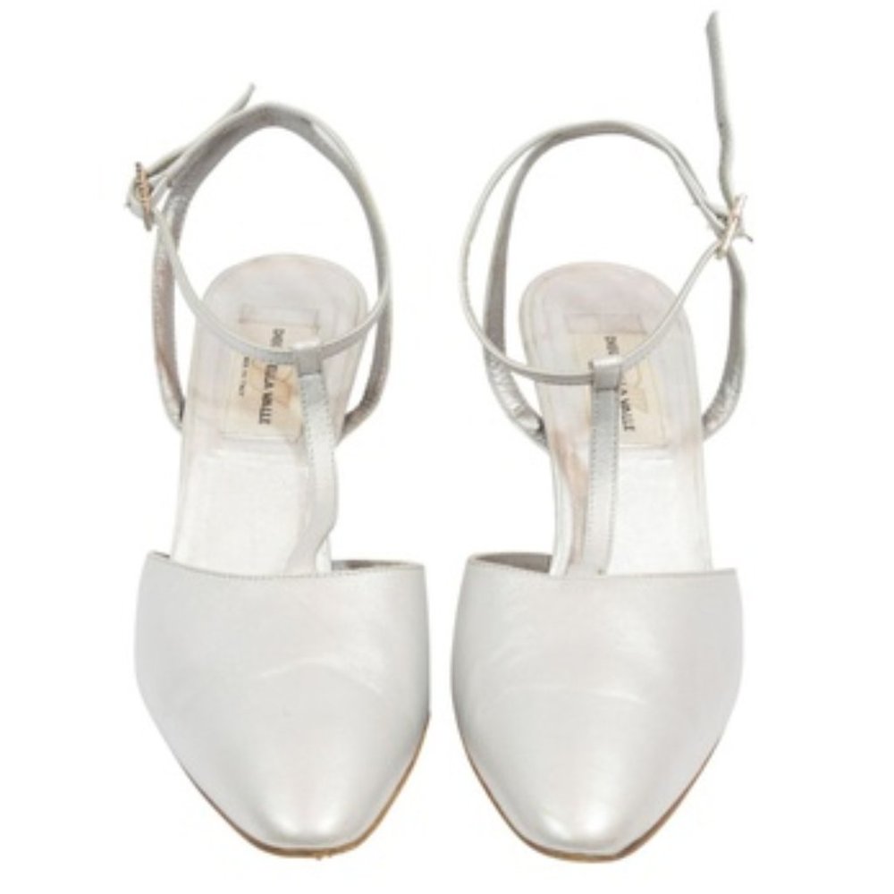 Vintage Silver Leather Heels by Diego Della Valle
